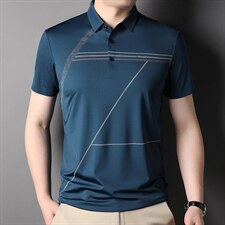 2023年宽松潮流时尚中年短袖上衣翻领百搭夏季T恤SFTT3098，男装T恤，钱塘6003（原4033）