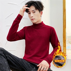 跑量新款半高领针织毛衣403-2-M001加绒-M到3XLP30-4XL到5XL-P35，男装针织衫/毛衣，星座1018-1​