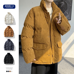 羽绒棉服男冬季休闲冬装潮牌加厚保暖灯芯绒外套男M0776-P105图片