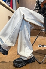 XZ616秋季新款重磅高街脏洗扎染白色牛仔长裤TY1018特P65控78，男装休闲裤，星座512A（原616）