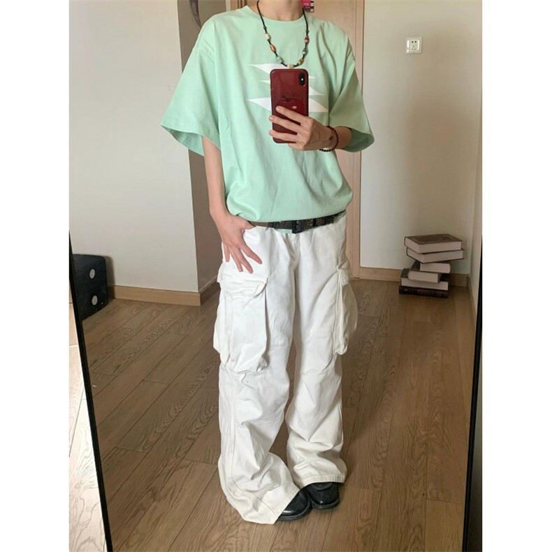 【有货】白色工装裤男美式复古hiphop裤子高街阔腿BGK01LL-特P52,男装工装外套,星座1007（原301D）