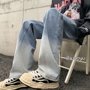 XZ616 大码早秋季新款百搭设计感休闲渐变牛仔裤 TY501 P55控68图片