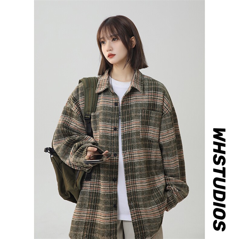 现货冬季新款加厚男女款毛呢衬衣上衣225-2-CS710-P58,男装衬衫,星座225-2