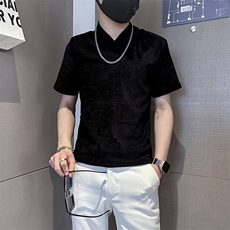 春夏季打底衫男潮流修身短袖T恤社会小伙301C-DT76-P58控78，男装T恤，星座301C（原B323）
