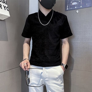 春夏季打底衫男潮流修身短袖T恤社会小伙301C-DT76-P58控78图片