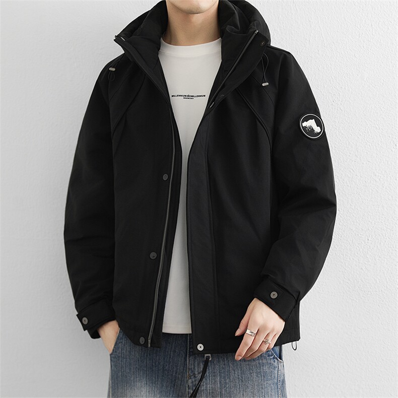 90鸭绒美式工装御寒羽绒服男冬季2025新款连帽冲锋衣保暖外套图片