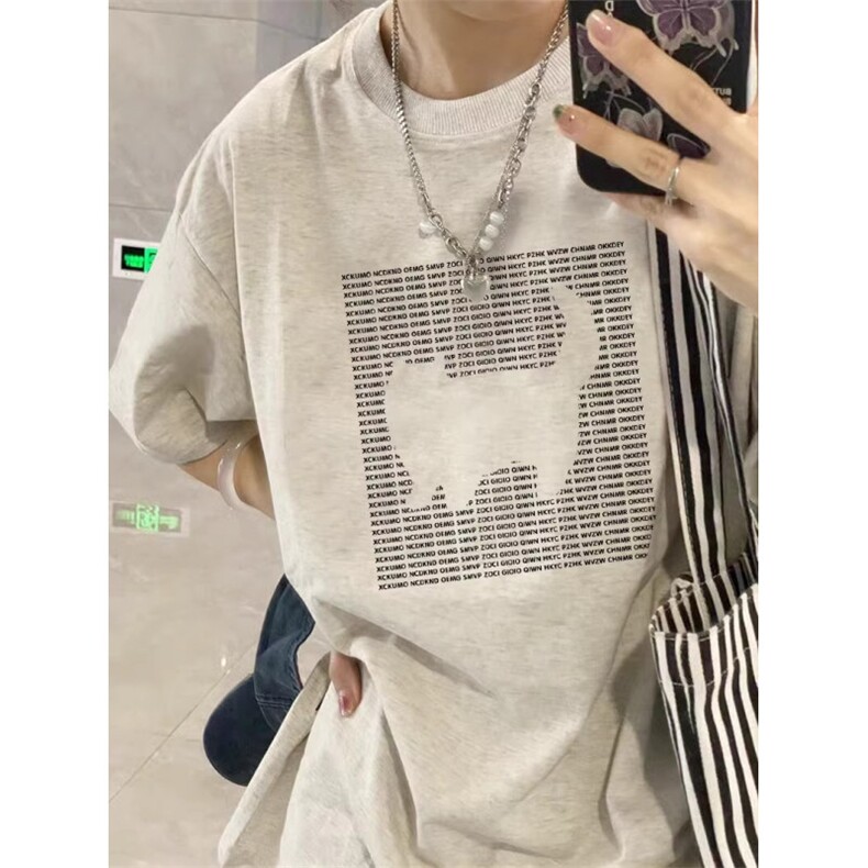 T0698-P30日系手绘空白猫咪纯棉印花短袖学院风宽松大码上衣，男装T恤，星座617A-2