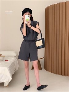 防晒套装女薄款欧洲站夏季2022新款欧货衬衫阔腿短裤两件图片