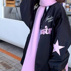 美式蝴蝶刺绣棒球服外套女春秋季甜酷韩系穿搭夹克撞色上衣潮，女装短外套，星座506A