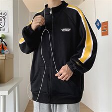 703-H7110秋冬拼色印花加绒卫衣情侣外套夹克，男装卫衣，星座703