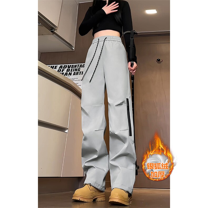 骑行防泼水拉链保暖银狐绒中性风大码冲锋裤K5667J加绒-特P38控68,男装棉衣,电商A001