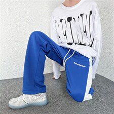 2022春装新款克莱因蓝男女情侣休闲卫裤直筒裤B221-LK22004-P50，男装休闲裤，电商B221