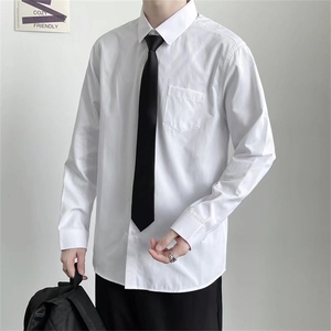 dk白色衬衣韩版学院风长袖衬衫学生毕业班服CS100-p30 送领带图片