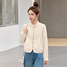 2026年春新款复古立领蛋白皮拉链短皮衣外套，女装皮衣，瑶迪依秀