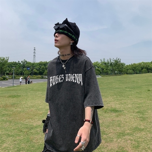 美式创意印花 水洗做旧 夏季无袖背心/马甲/坎肩XZ514-2-1310-P38图片