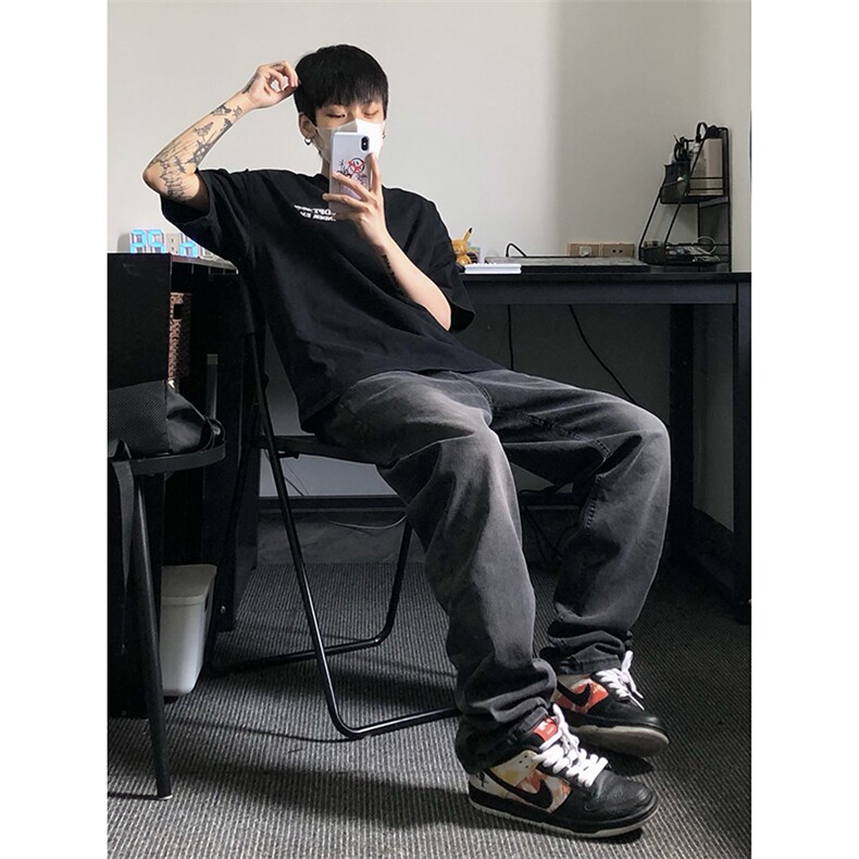 美式ins高街hiphop小众刺绣牛仔裤货号K710P6588,男装牛仔裤,电商A063