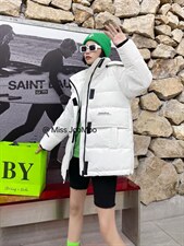 时尚潮流超大口袋一手长工装羽绒服，女装羽绒服，祖玛