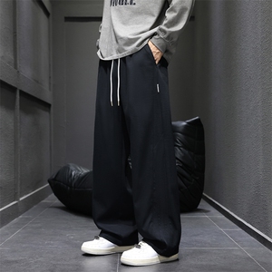 休闲风弯刀裤男士秋款直筒慵懒垂感松弛感休闲长裤子Q29162-特P35图片