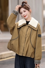 加绒派克棉衣女短款新款宽松设计感洋气小个子加厚棉服冬外套，女装棉衣/棉服，韩蔻秀