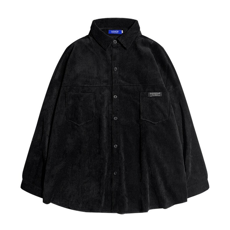 韩版复古灯芯绒衬衫男士外套春秋季宽松百搭潮流大码衬衫DX115P55,男装衬衫,电商B413-1