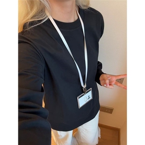 纯棉长袖女t恤2025早秋新款修身打底衫韩版内搭纯白体恤外穿上衣图片