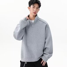 网图美式休闲立领卫衣华棉复合卫衣时尚慵懒简约文艺百搭YY86-P65，男装卫衣，电商C216