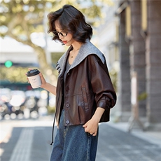 【秋季女装现货】大量现货短款韩版皮衣外套P-125，女装皮衣，简古