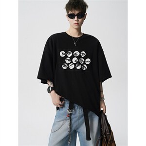 孔洞透视短袖镂空T恤眼睛印花美式痞帅短袖1016-1 T354 P38 K69，男装T恤，星座1016-1（原电商B408-1）