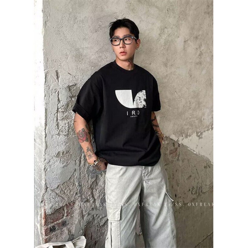 OXFREAK斑驳扇形印花短袖t恤男款夏季美式高街320g重磅纯棉半截袖,男装T恤,星座1116A（原606A-3）