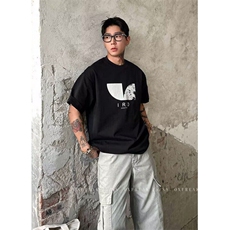 OXFREAK斑驳扇形印花短袖t恤男款夏季美式高街320g重磅纯棉半截袖，男装T恤，星座1116A（原606A-3）