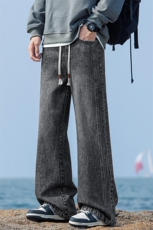 美式微喇牛仔裤男春季高街潮牌宽松直筒裤潮流拖地裤Z9851-P40特，男装牛仔裤，星座509