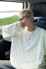 特批P38无差价秋季小香风毛边格子圆领长袖T恤男美式潮上衣T1709，男装T恤，电商A001