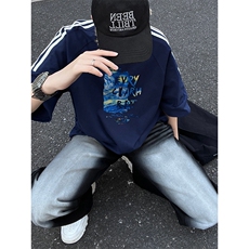 量大优供抖音视频支持得物品质配合二开美式三条杠短袖t恤ZD230，男装T恤，电商A486