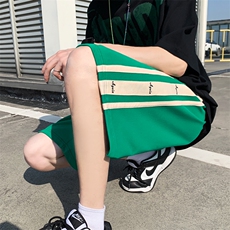 2022克莱因兰粉夏季男士短裤潮流五分裤织带拼接裤子男DK8806-P35，男装牛仔裤，电商A062