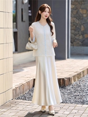 主推现货重工艺新款新中式春夏提花刺绣设计感时尚气质减龄两件套，女装套装/套裙，韩美纤衣