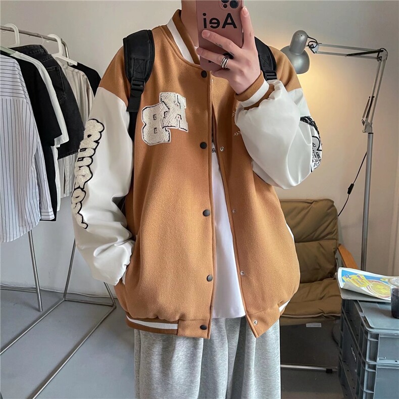 青少年棒球服外套男春秋宽松潮流撞色潮牌夹克JM02P65,男装夹克,星座1116-2