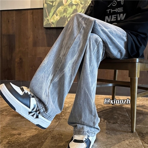 XZ616 秋冬新款重磅扎染微喇水洗牛仔休闲长裤 TY1121 特P65控88图片