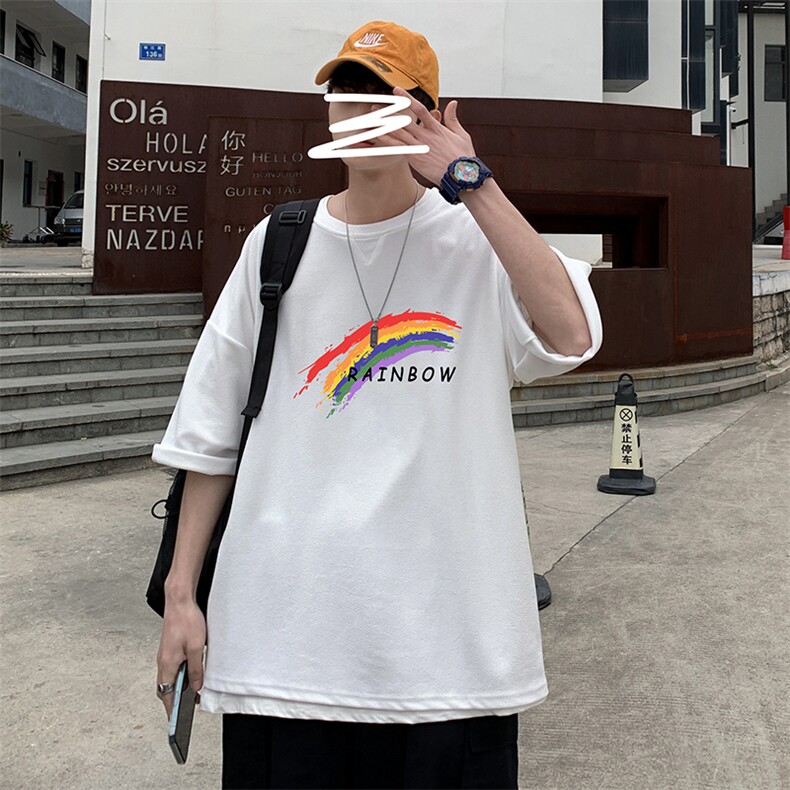 Q11064-P30春夏季七分袖t恤男大码五分袖男短袖中袖,男装T恤,电商A040