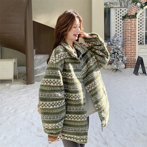 现货25冬新圣诞羊羔毛羽绒服绿色2D044-2525-P255-K385-90绒图片