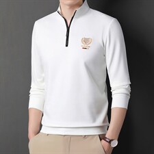 半拉链长袖t恤男纯棉春秋季薄款2023新款上衣中年爸爸立领卫衣，男装卫衣，电商B212（原钱塘6029）