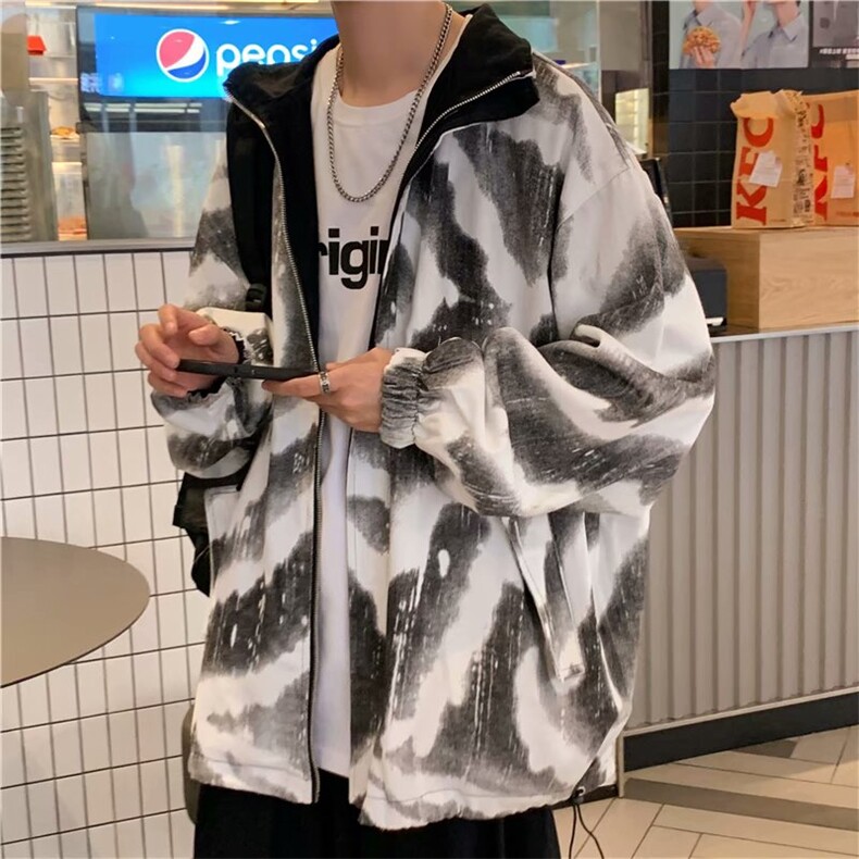 双面穿ins潮痞帅超火外套男春秋季hiphop高街上衣宽松欧美式工装,男装工装外套,星座1210-1
