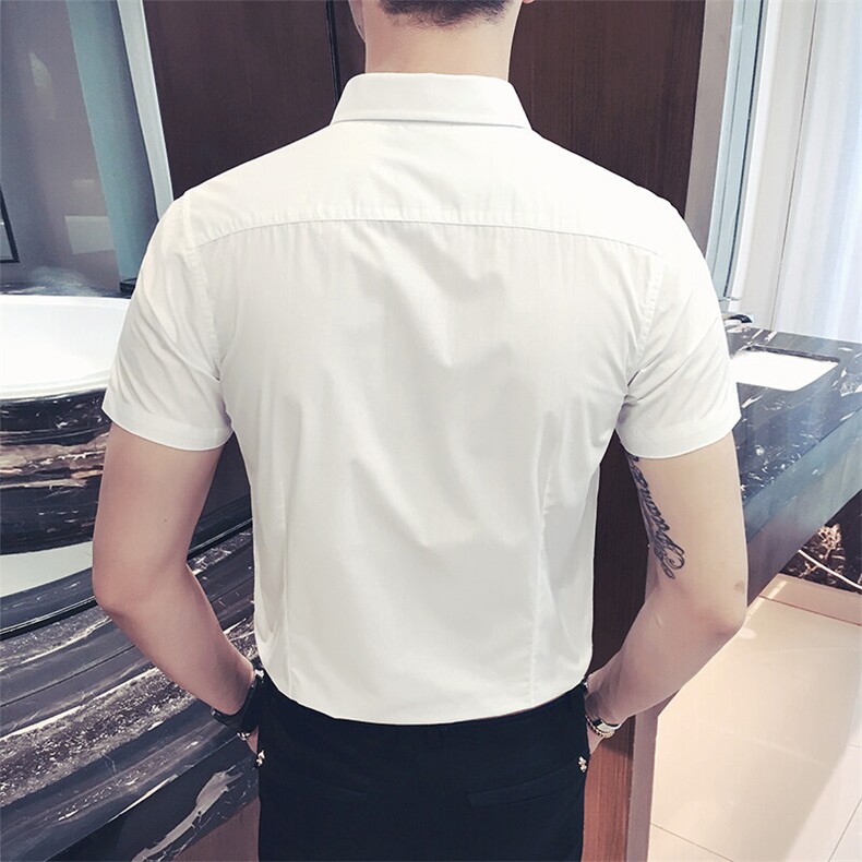 新款男士短袖纯色衬衫修身款228-CS288-P25,男装T恤,星座228