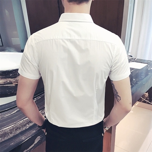 新款男士短袖纯色衬衫修身款228-CS288-P25图片