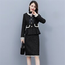 2025春秋新款小香风套装女高级感气质名媛短外套半身裙套裙两件套，女装套装/套裙，尚洛菲