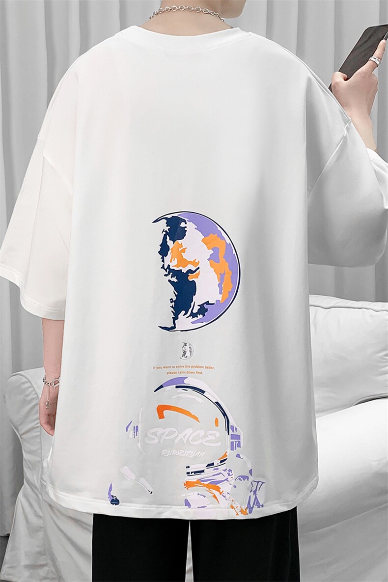 货足7XL-M2023夏季新款美式纯短袖T恤胖子宽松体恤加肥加大码,男装T恤,钱塘717(原712)