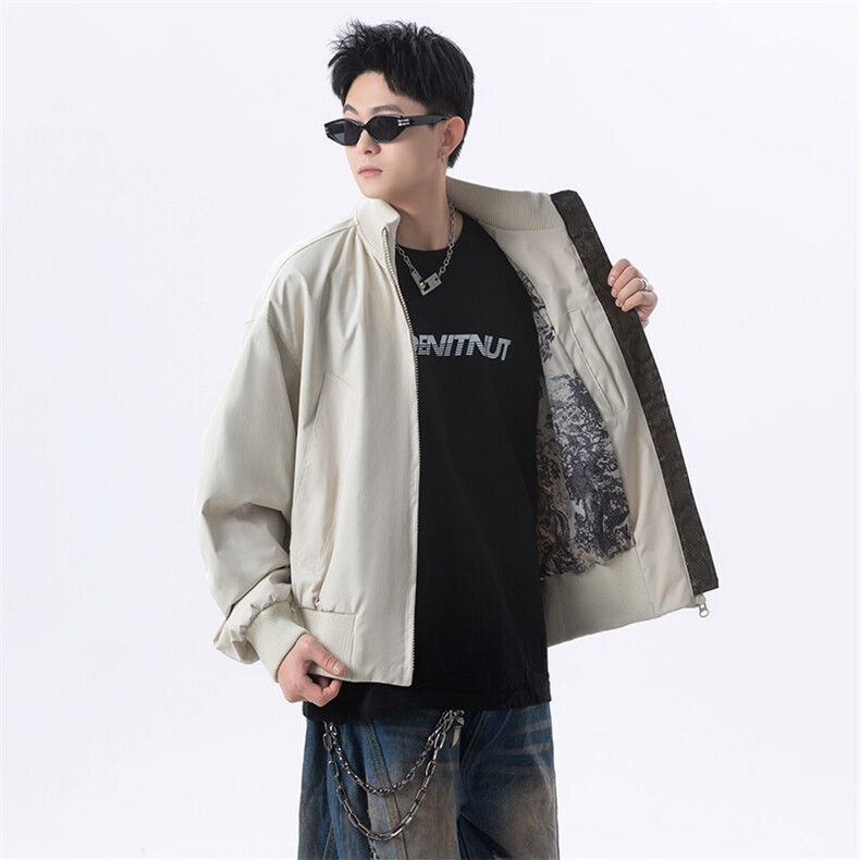 港风日系座山蟒夹克立领短款设计感外套XZ213-JK8000-P75控128,男装夹克,星座213