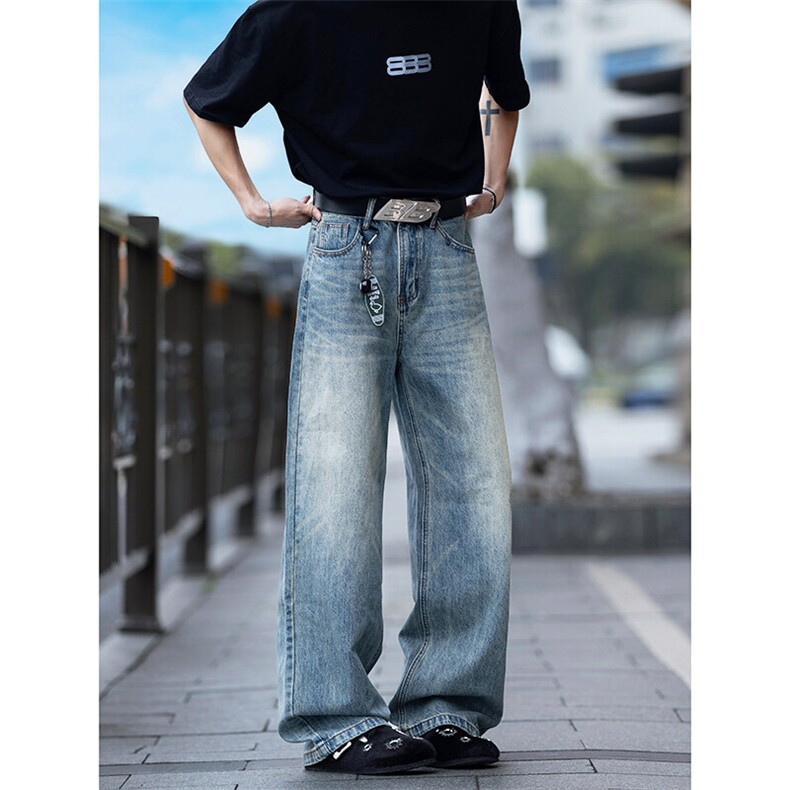 特街景图春夏新款直筒宽松牛仔裤百搭数据款男裤货557P48,男装牛仔裤,星座902A