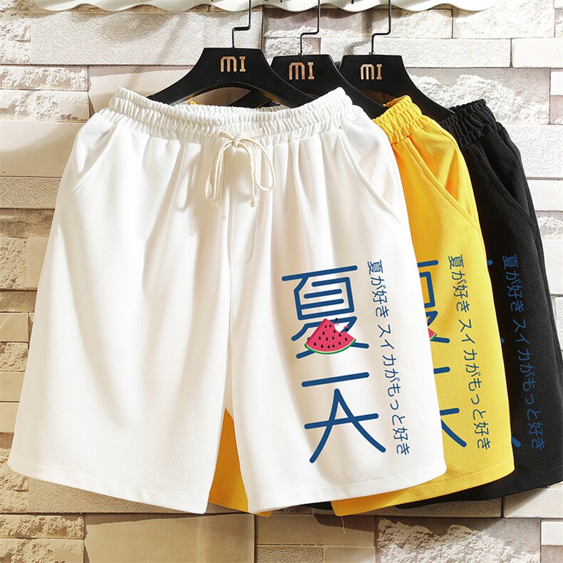 MK37192-P15冰丝短裤男士大码宽松休闲五分裤男运动中裤砖墙,男装休闲裤,电商A040A