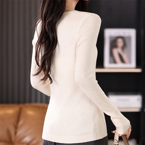 秋冬新款女装羊毛针织衫柔软舒适高弹百搭显瘦时尚单品图片