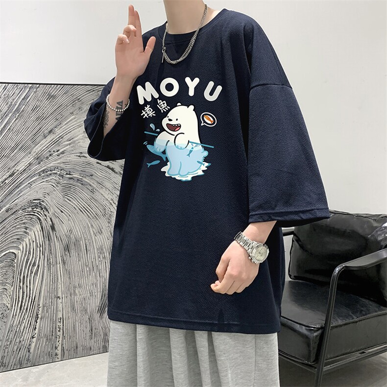 冰丝七分袖t恤男大码五分袖男短袖男中袖Q11414-P30,男装T恤,电商A040
